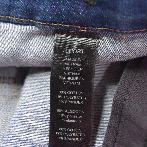 The So Collection Chico's 2 / 12 Short Straight Dark Stretch Denim Womens Jeans - Picture 7 of 9